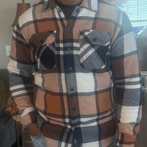 Matix Brown and Gray Plaid Shirt